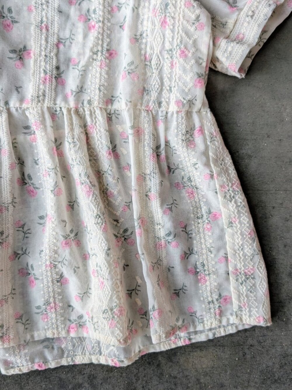 Women's Floral Tie Front Blouse Puff Short Sleeve Peplum Top size 2XL - Picture 5 of 7